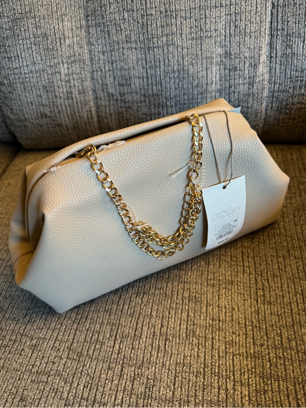 Women’s A new Day Beige Chain-Handle Clutch Bag